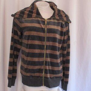Calvin Klein Medium Striped Full Zip Sweatshirt Jacket NWT